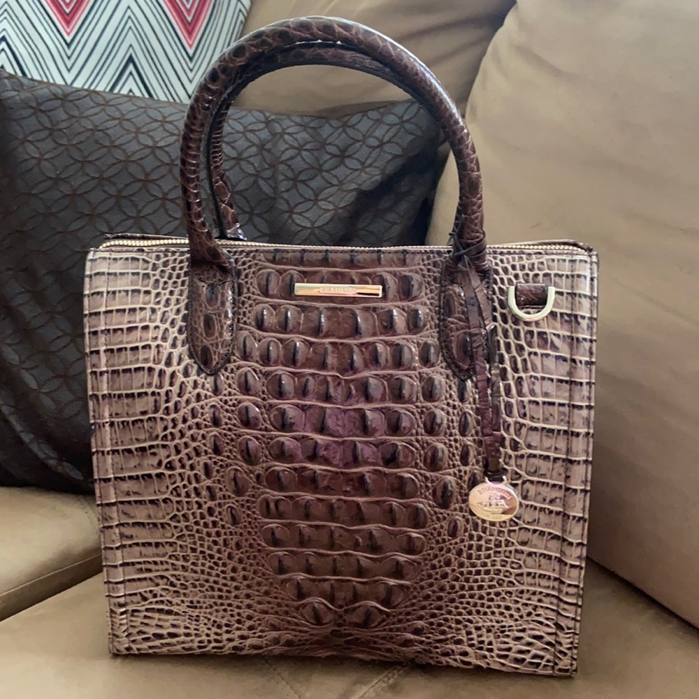 Brahmin Caroline Satchel handbag Mocha Ombré